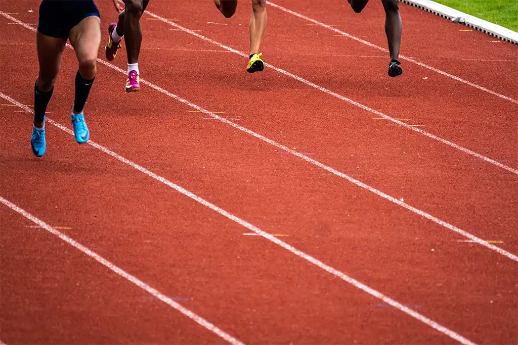 Athletes running